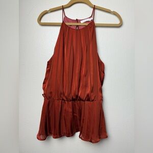 Lush - NWOT Rust Silky Sleeveless Blouse - Sz L